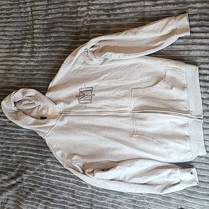 Menzinger punk band zip up hoodie size large grey.